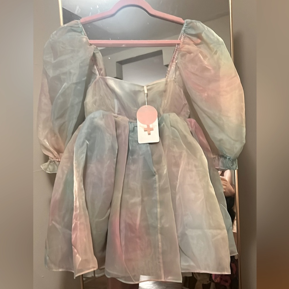 Selkie rainbow puff dress